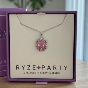 Ryze Party “Princess Pink CZ” Sterling Silver Necklace